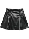 Dkny Flared Hem Mini Skirt With Glossy Finish In Black