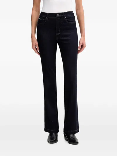 Dkny Flared High-waisted Jeans In Blue