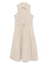 Dkny Flared Midi Dress In Neutrals