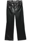 Dkny Seam Detail Wide Leg Faux Leather Pants In Black