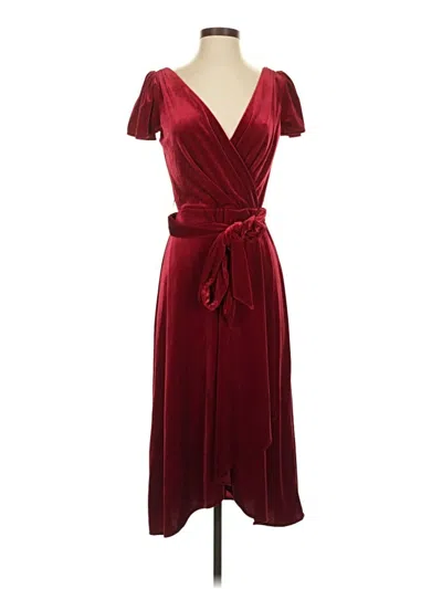 Pre-owned Dkny Fleece Jacket In Burgundy