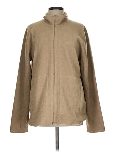 Pre-owned Dkny Fleece Jacket In Tan