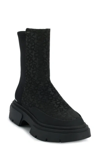 Dkny Fleming Lug Sole Chelsea Boot In Black