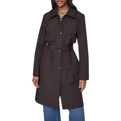 Dkny Flextech Trench Coat In Brown