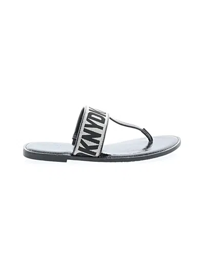 Pre-owned Dkny Flip Flops In Silver