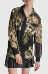 Dkny Women's Printed Button-front Long-sleeve Shirt In Photo Floral