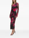 Dkny Floral-print Ruched Midi Dress In Multi