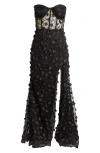 Dkny Floral Strapless Gown In Exploded Ink Swirl