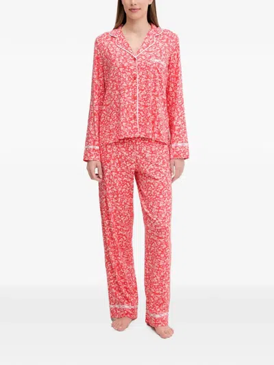 Dkny Floral-print Pajama Set In Pink