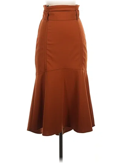 Pre-owned Dkny Formal Skirt In Brown