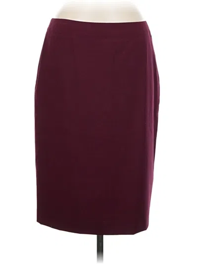 Pre-owned Dkny Formal Skirt In Burgundy