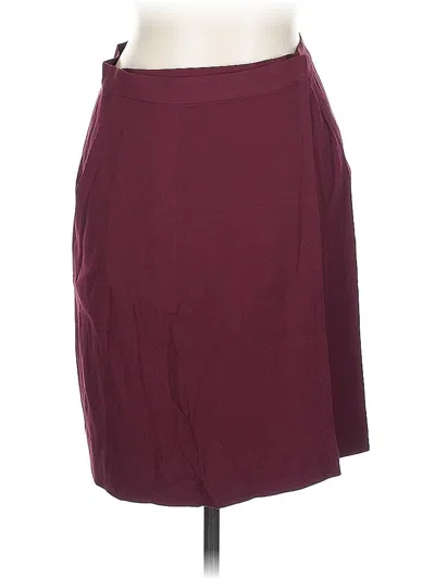 Pre-owned Dkny Formal Skirt In Burgundy