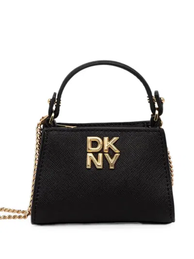 Dkny Foster Logo-plaque Crossbody Bag In Black