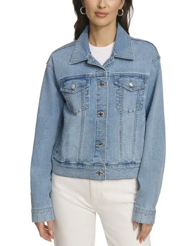 Dkny Foundation Trucker Jacket In Blue