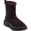 Dkny Frankie Faux Shearling Lug Sole Bootie In Brown
