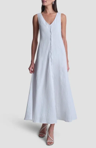 Dkny Fray Linen Dress In Blue