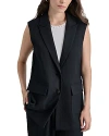 Dkny Front Button Vest In Black