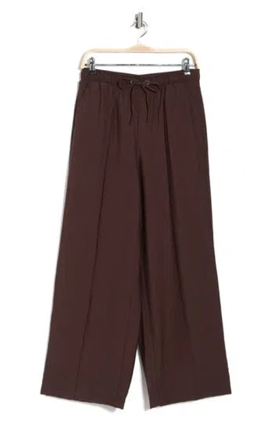 Dkny Front Seam Pull-on Pants In Brown