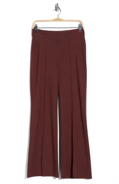 Dkny Front Seam Straight Leg Ponte Pants In Brown