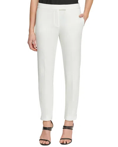 Dkny Front Tab Slim Pant In White