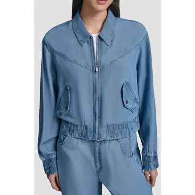 DKNY DKNY FRONT ZIP CHAMBRAY BOMBER