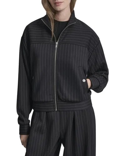 Dkny Full Zip Pinstripe Track Jacket In Black