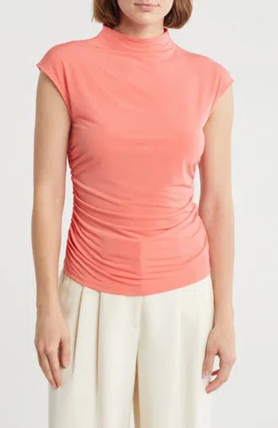 Dkny Funnel Neck Knit Top In Pink
