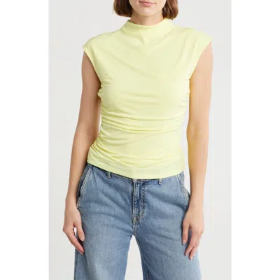 Dkny Funnel Neck Knit Top In Yellow