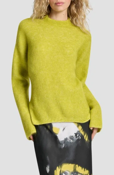 Dkny Funnel Neck Wool & Mohair Sweater In Yellow