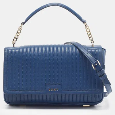 Pre-owned Dkny Gansevoort Blue Quilted Leather Shoulder Bag