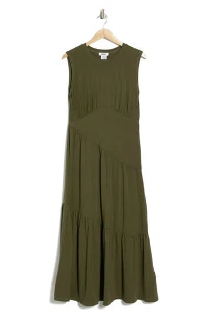 Dkny Gathered Sleeveless Tiered Maxi Dress In Multi