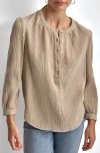 Dkny Gauze Henley Shirt In Pebble