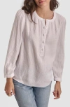 Dkny Gauze Henley Shirt In White