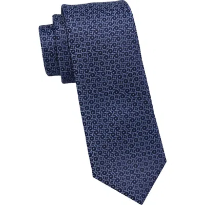 Dkny Geometric Neat Tie In Nvy/ Blue