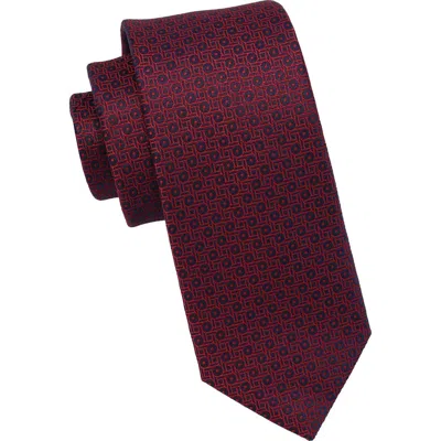 Dkny Geometric Tie In Nvy/ Red