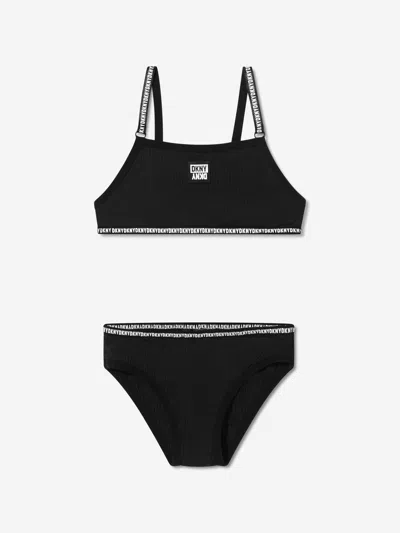 Dkny Babies' Girls Logo Bikini In Black