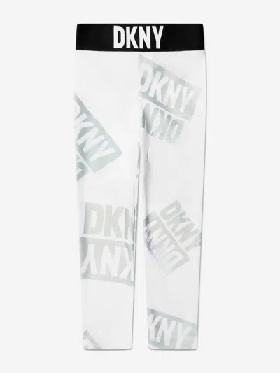 Dkny Kids' Girls Logo Print Leggings In White