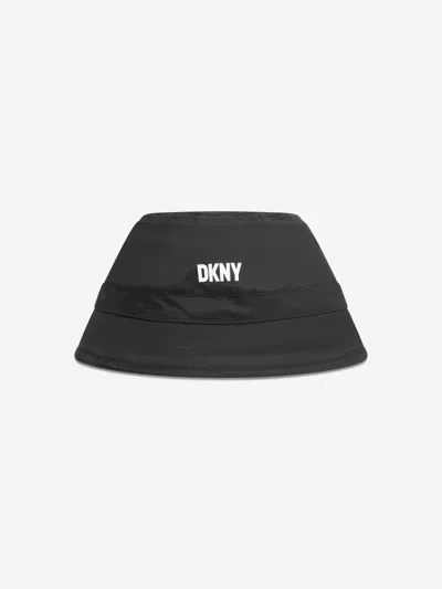 Dkny Kids' Girls Reversible Bucket Hat In Black