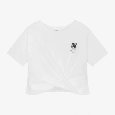 Dkny Kids'  Girls White Organic Cotton T-shirt