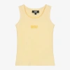DKNY DKNY GIRLS YELLOW RIBBED COTTON VEST TOP