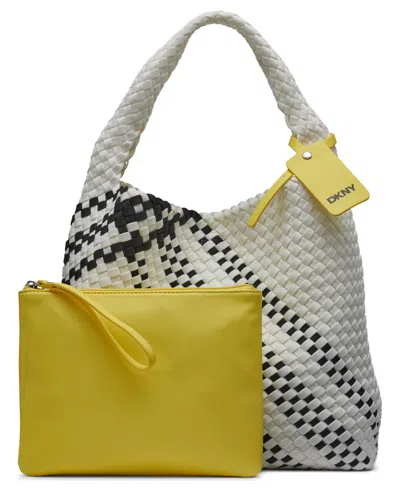 Dkny Giselle Extra-large Tote In Marshmallow,black