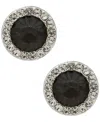 Dkny Glass Crystal Stone Stud Earrings In Black
