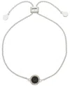 Dkny Glass Stone Inlay Dynamic Slider Bracelet In Silver