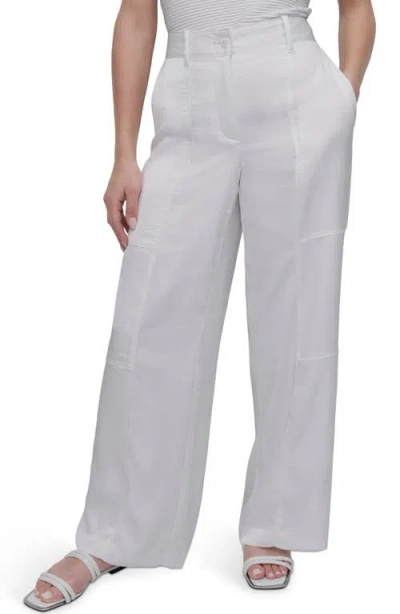 Dkny Glazed Wide Leg Pants In White