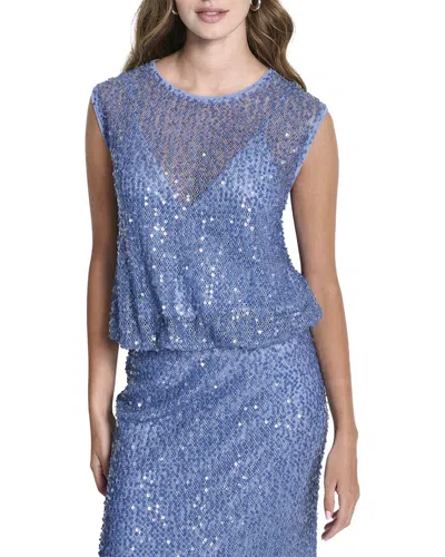 Dkny Glitter Top In Blue