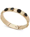 Dkny Gold-tone Color Pave & Hexagon Bangle Bracelet