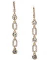 Dkny Gold-tone Crystal & Pave Link Linear Drop Earrings In Gold