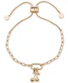 Dkny Gold-tone Crystal Cherries Slider Bracelet In Crystal Wh