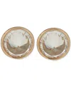 Dkny Gold-tone Crystal Spike Stone Bezel Stud Earrings