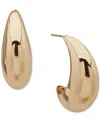 Dkny Gold-tone Puffy Small C Hoop Earrings, 0.88" In Gold